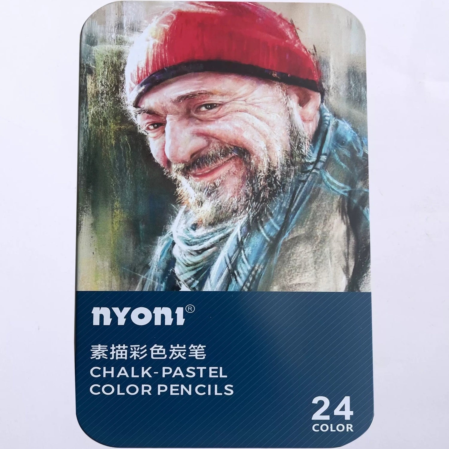 NYONI Professional 24 Pastel Chalk Colored Charcoal Pencils