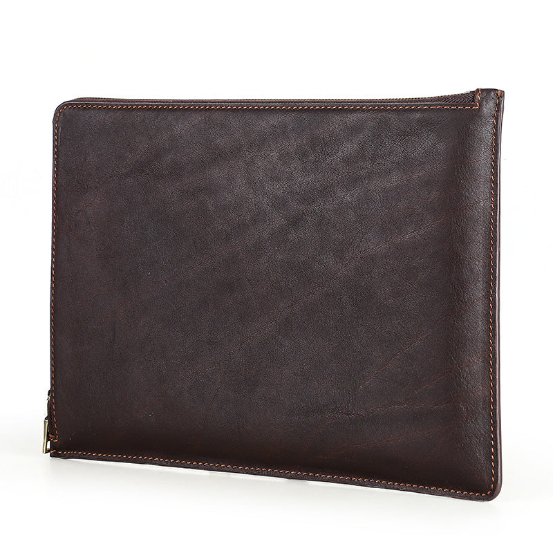 CONTACTS FAMILY Leather MacBook Pro 13 Sleeve | Brown Zippered