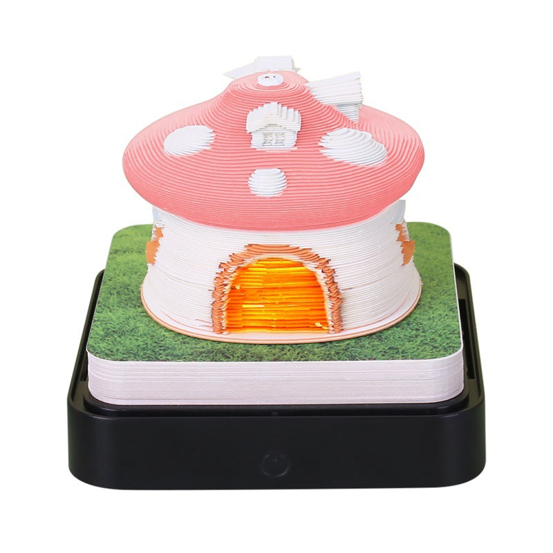 2024 Time Piece Mushroom Calendar Memo Pad with LED Lights