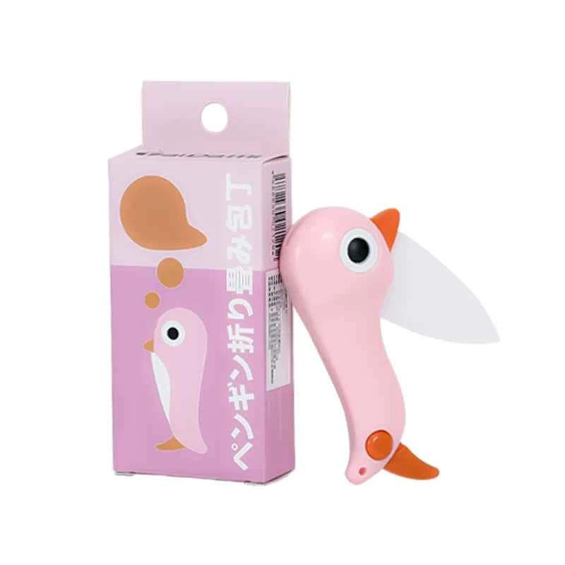 TAIDAMI Japanese Ceramic Penguin Folding Knife Pink