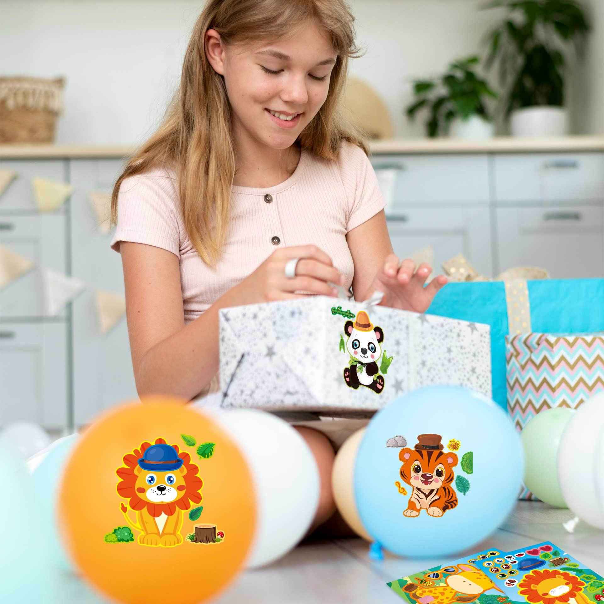 Make a Face Safari Animal Stickers for Kids 24 Sheets