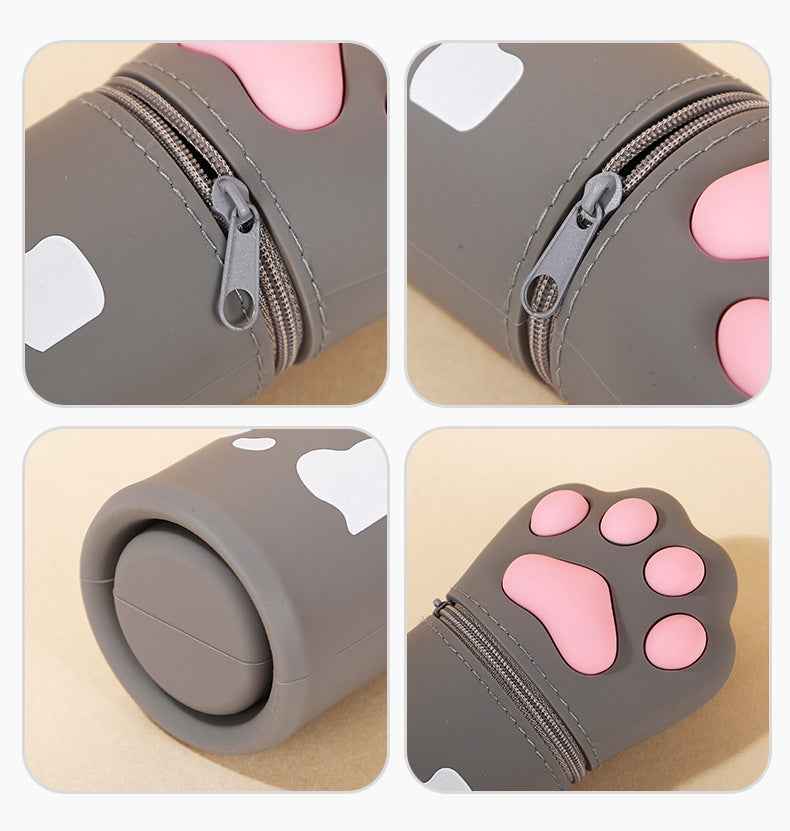 Cute Cat Paw Silicone Pencil Case – Expandable Pen Holder