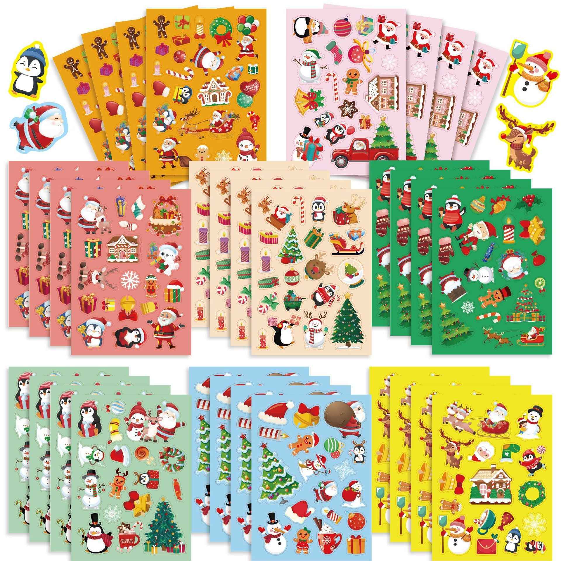 Make a Face Santa Claus Stickers for Kids 24 Sheets