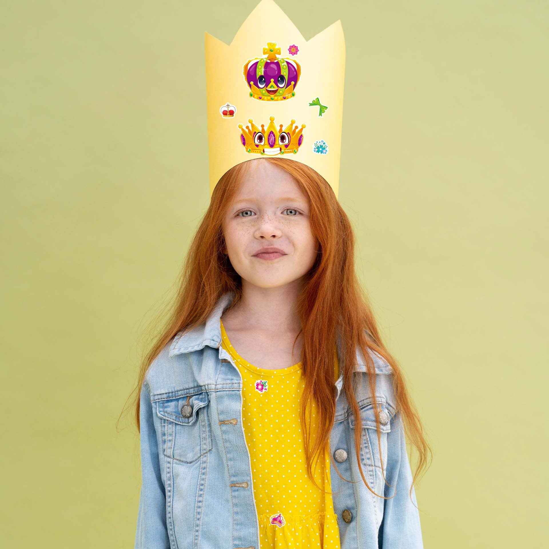Make a Face Cartoon Crown DIY Stickers for Kids 24 Sheets