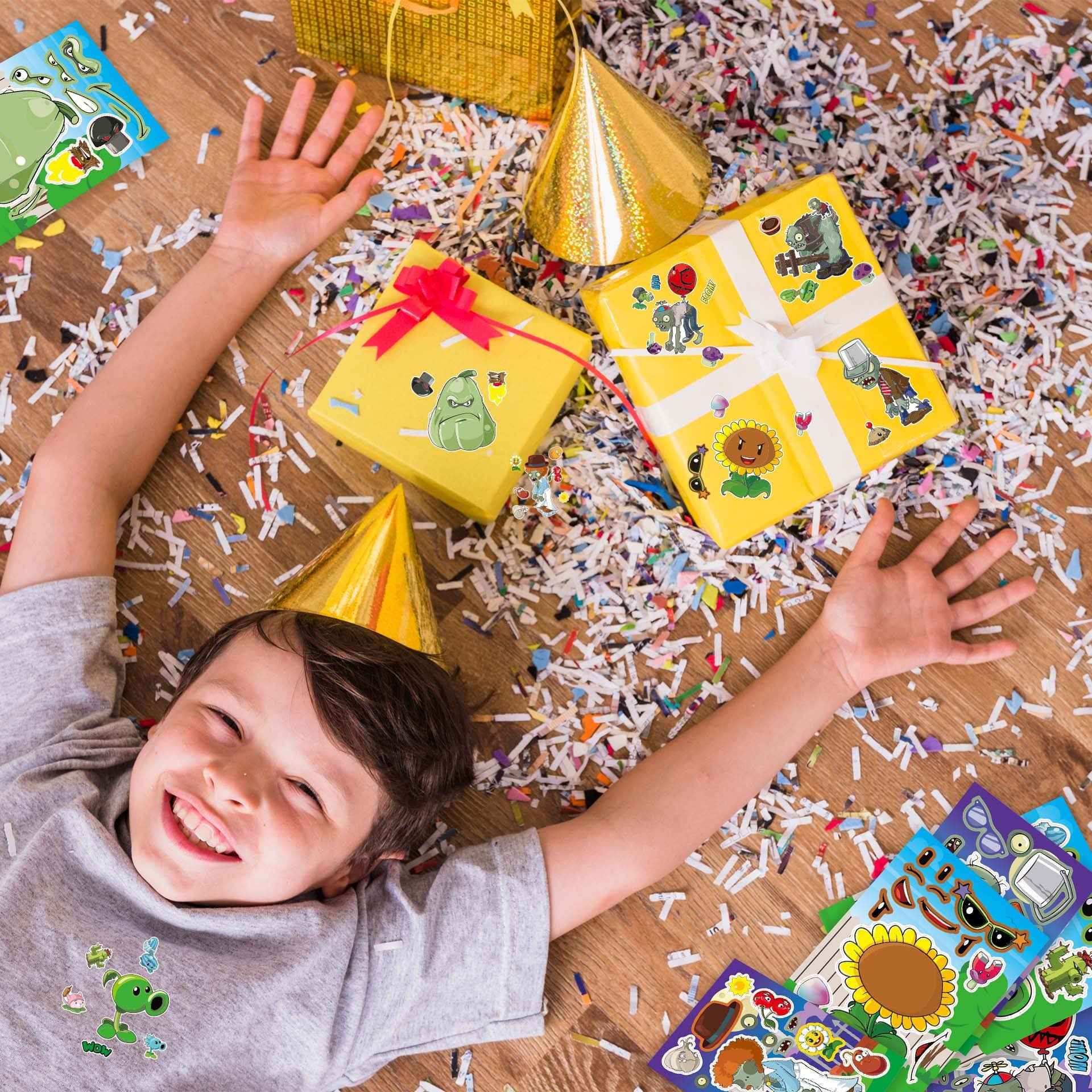 Make a Face Anime Plants vs. Zombies Stickers for Kids 24 Sheets