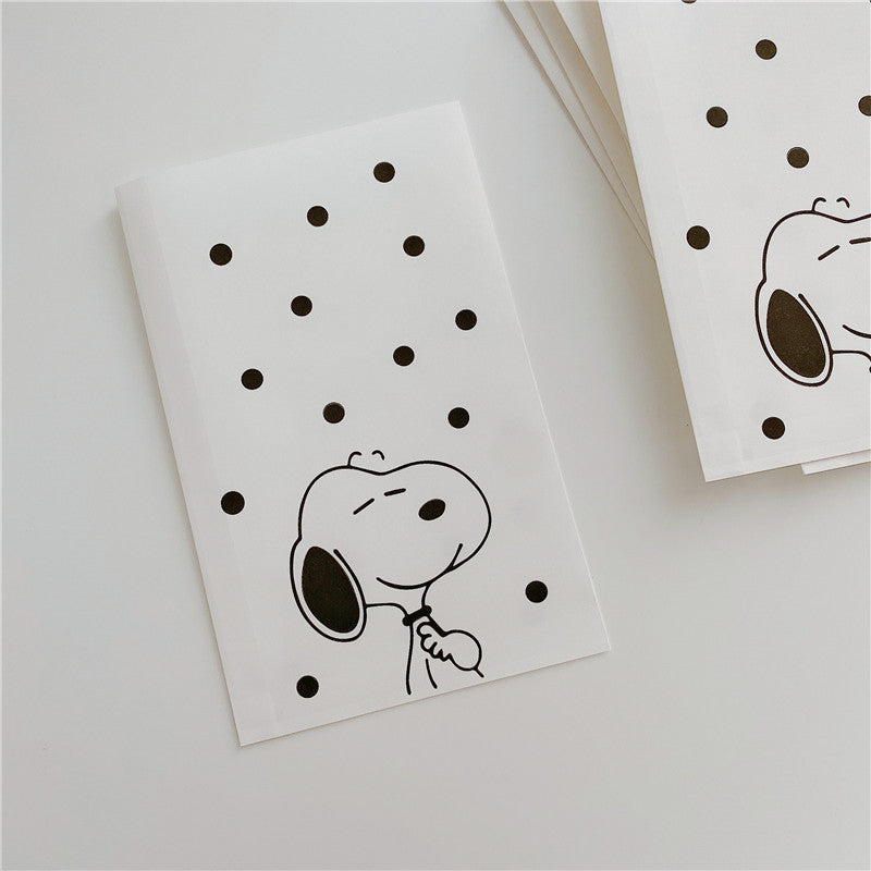 50PCS Cute Dog Anime White Paper Bag