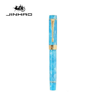 Jinhao Century 100 -täytekynä – 18 karaatin kullattu #35-kärki | taivaansininen akryylirunko | mäntämuunnin sisältyy | yhteensopiva 2,6 mm:n mustepatruunoiden kanssa