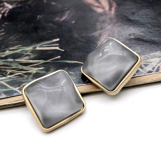 23mm Stone Square Women’s Wool Coat Metal Shank Button 12pcs Grey