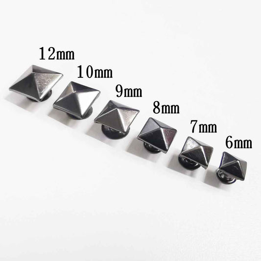 6-12mm Brass Pyramid Stud Rivets Decorative Metal Buttons 120 Pack
