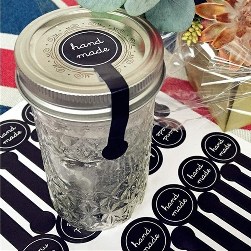 200pcs Hand Made Lollipop Sealing Sticker Black