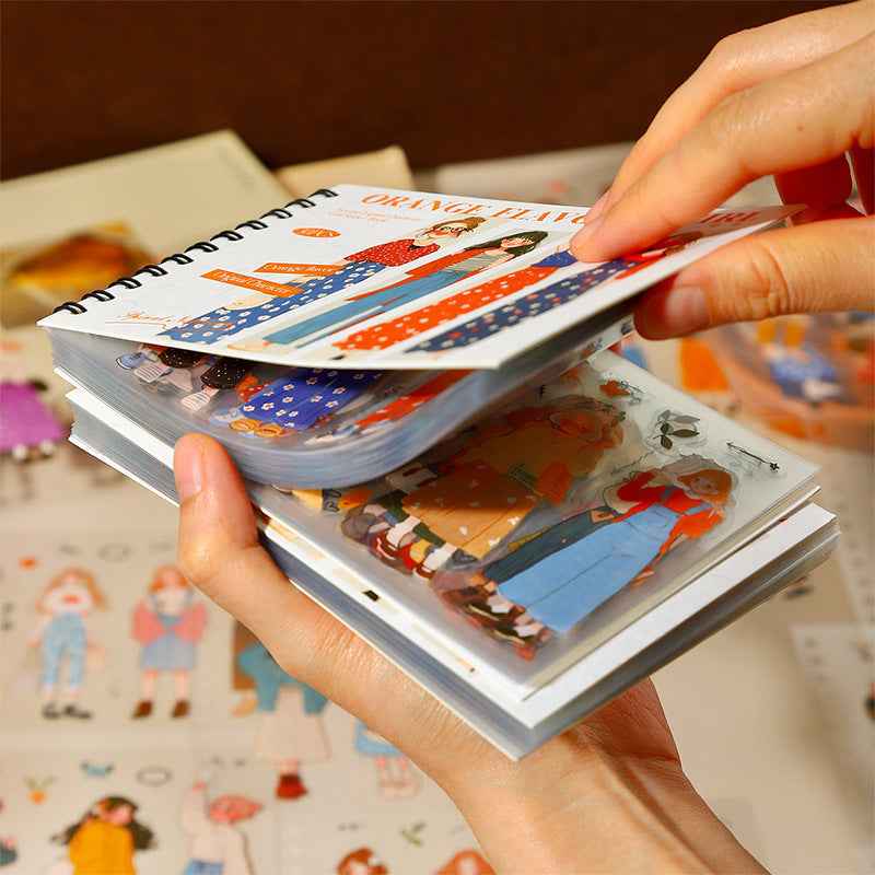 Orange Flavored Girl Series PET Sticker Book for Journaling Scrapbooking