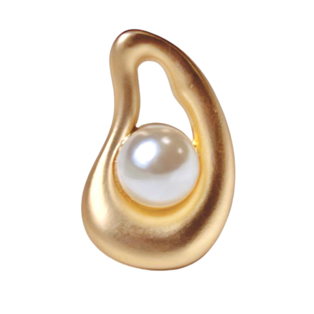 Gold 23mm avocado pearl hollow metal shank button with white pearl center