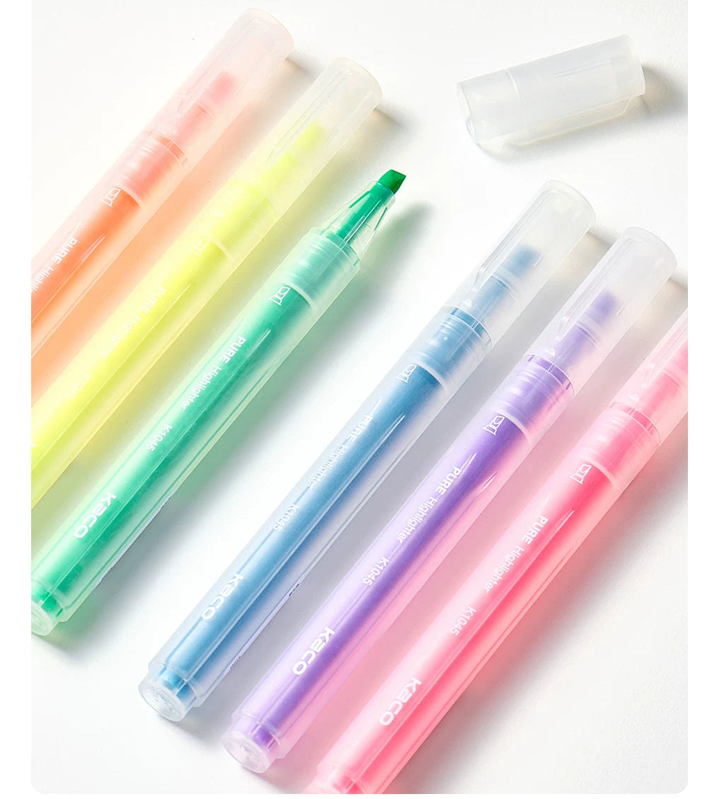 KACO PURE Highlighter Set | Candy Color Marker Pens | 6-Pack
