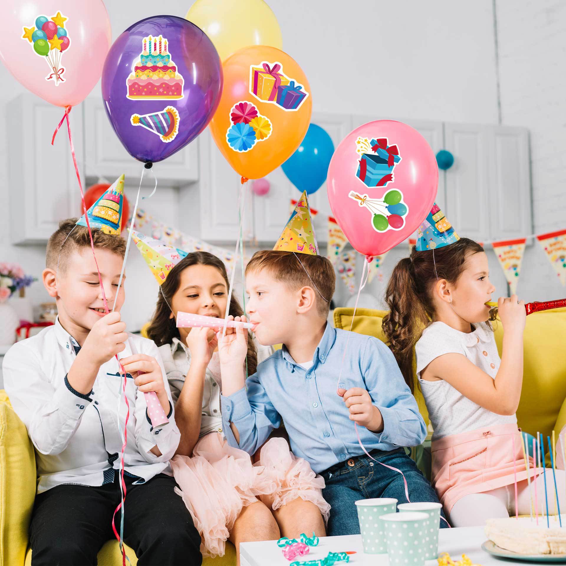 32 Sheets Happy Birthday Party Make Your Own Stickers for Kids