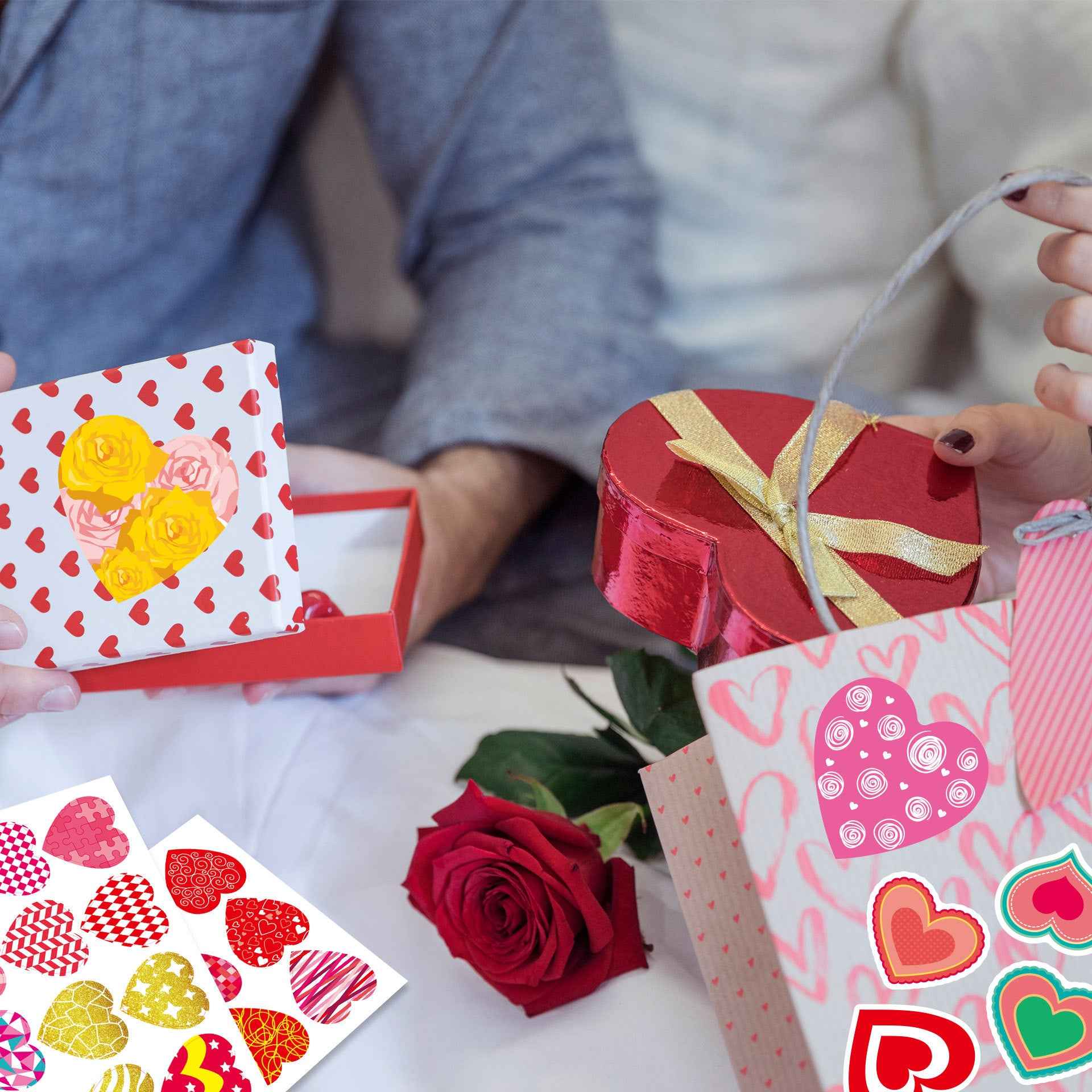 Make a Face Cartoon Valentine's Day DIY Stickers for Kids 24 Sheets