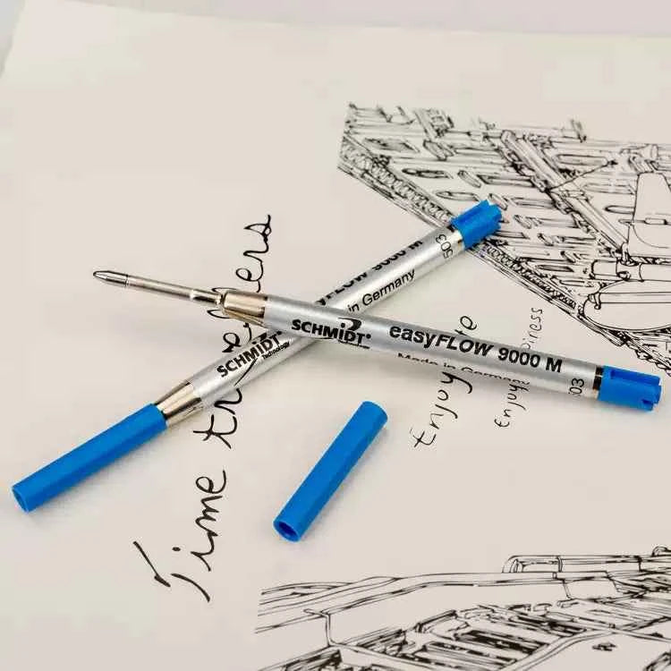 Schmidt EasyFlow 9000 Ballpoint Pen Refill - Medium Point - Black/Blue