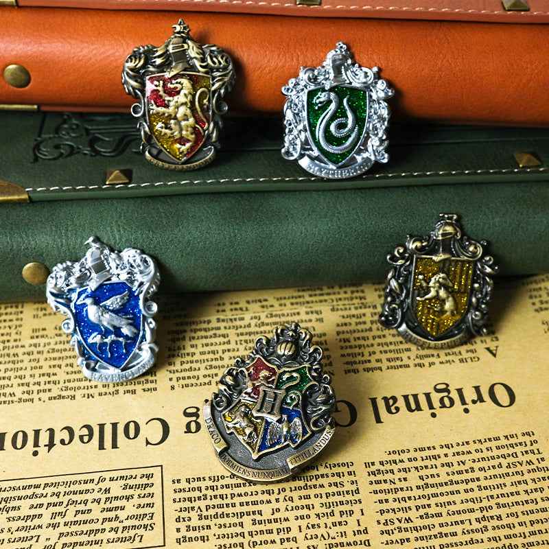 Harry Potter Metal Badge Set – Hogwarts House Crest Pins 5 Pack