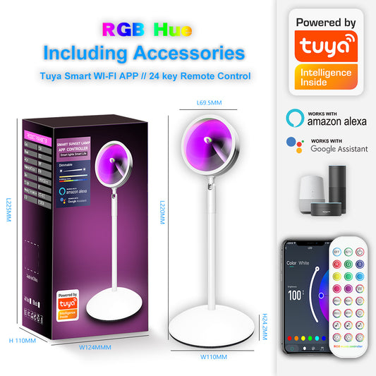 Smart Sunset Floor Lamp,Tuya WiFi & Bluetooth,Atmosphere Light White
