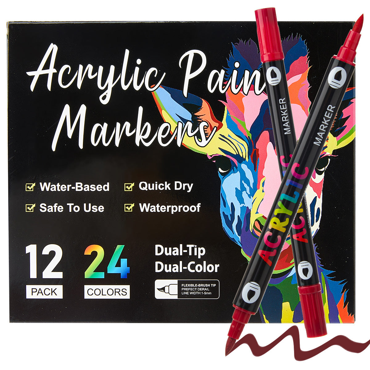 Swemos Penne A Doppia Punta Pennello E Fine Liner – Set 72 Colori Vivaci, Inchiostro A Base D'Acqua