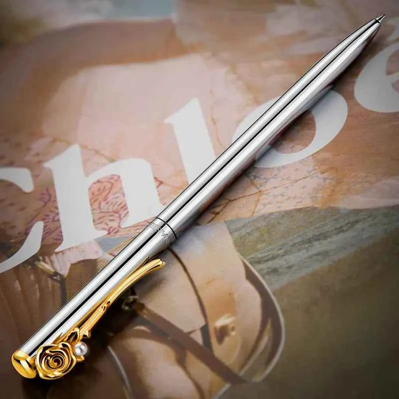 GNASEET Rose Jewel Pen Metal Ballpoint Pen for Women