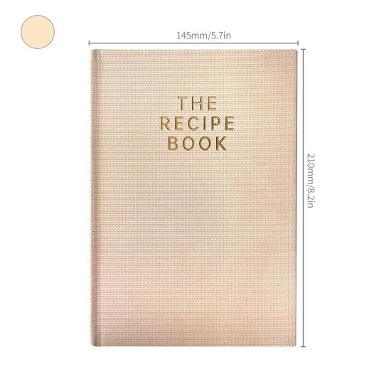 A5 Kitchen The Recipe Book | Waterproof Linen Cover, 50 Sheets Beige