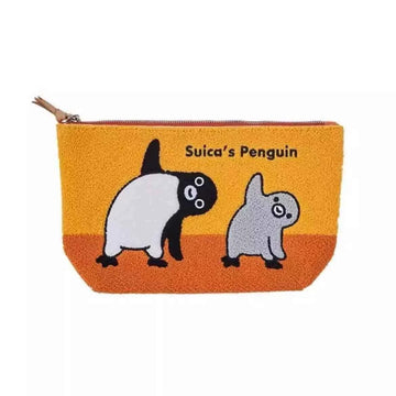 Orange Japanese Suica Penguin Watermelon Embroidered Cosmetic Bag