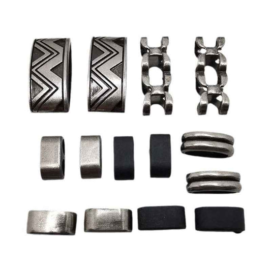 Vintage Silver Black Zinc Alloy Phone Lanyard Clips Cord Locks 70 Pack
