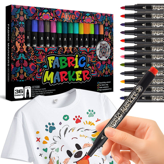 36-Color Fabric Marker Pen Set | DIY Clothing, Shoes, Canvas & Textile Art