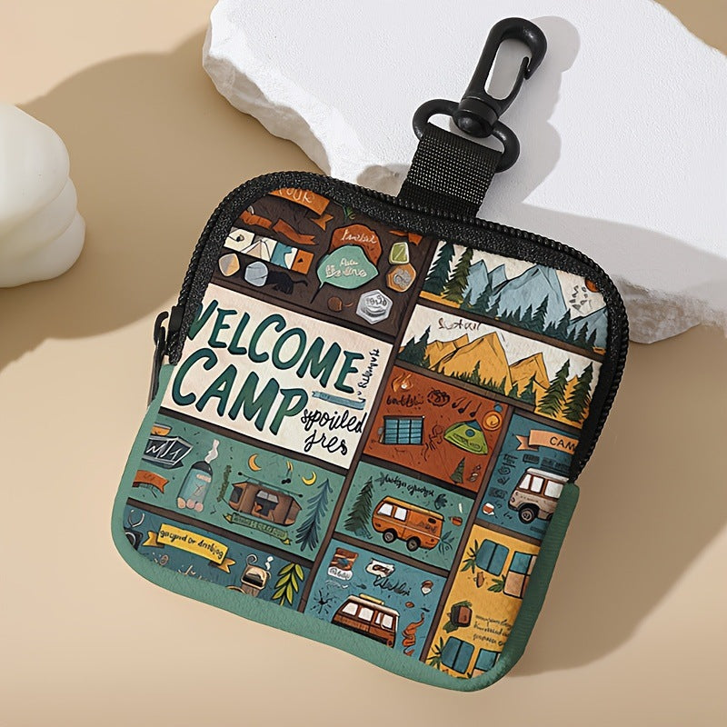 CAMP Printed Waterproof Pouch - Mini Zipper Coin Purse 2 Pack