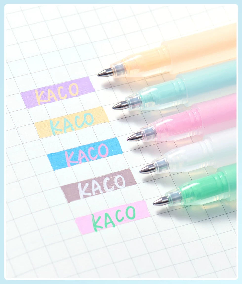 KACO BASE Acrylic Ink Gel Pen | 0.8mm Art & Journal Pen | 12-Color Set