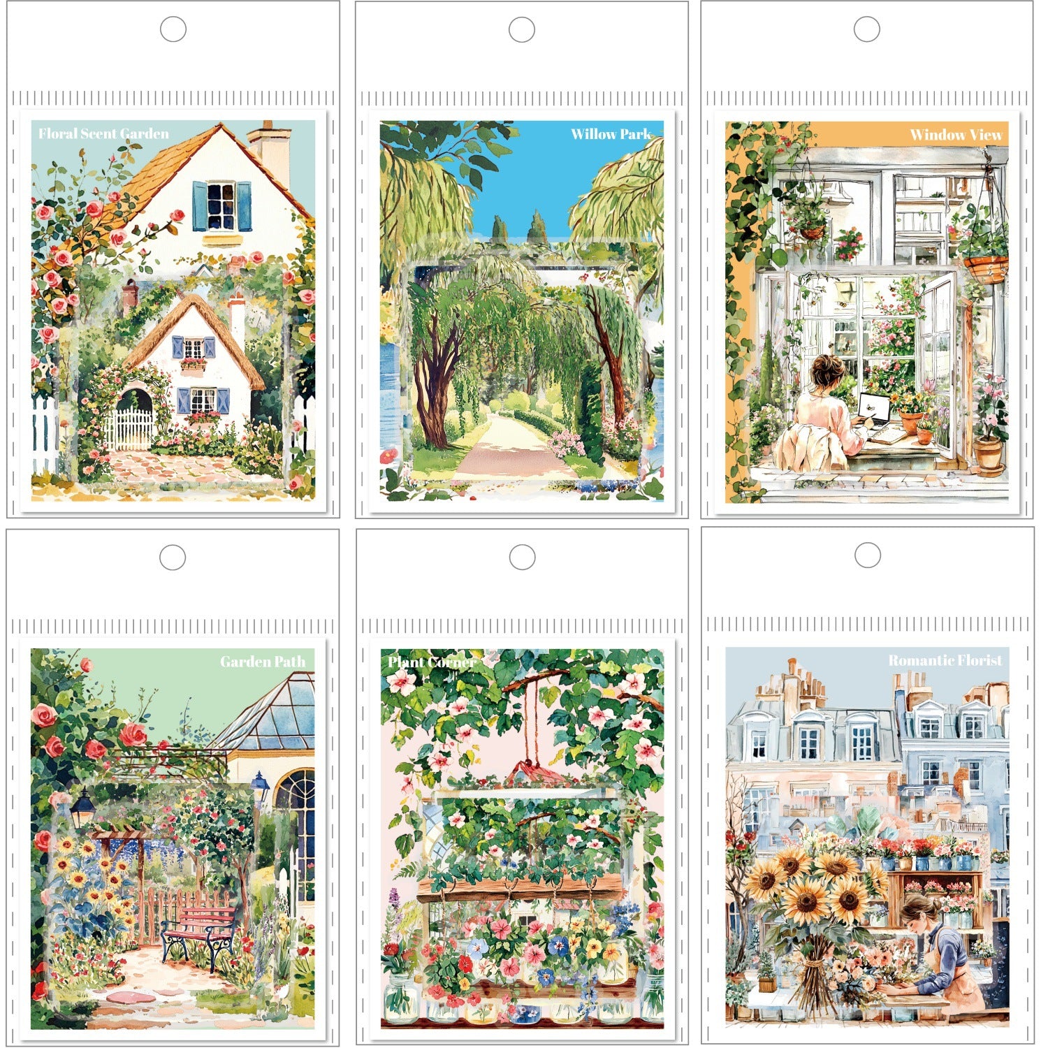 180PCS Retro Townscape PET Sticker Set