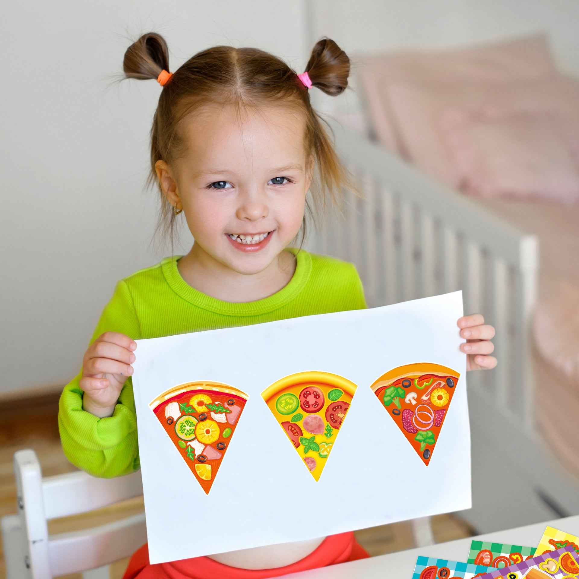 Make a Face Pizza Stickers for Kids 24 Sheets