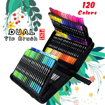 60/72/120 Colors Art Markers Dual Tip Brush Pen for with Case