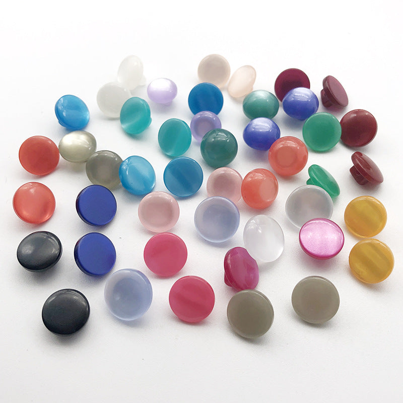 10mm pearlescent resin shank buttons, assorted muted colors, 120-pack