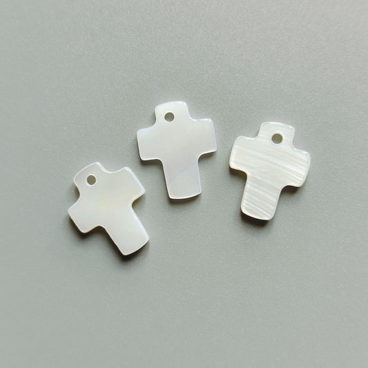 21L 12.5mm Cross Shell Buttons with Single Hole 40pcs