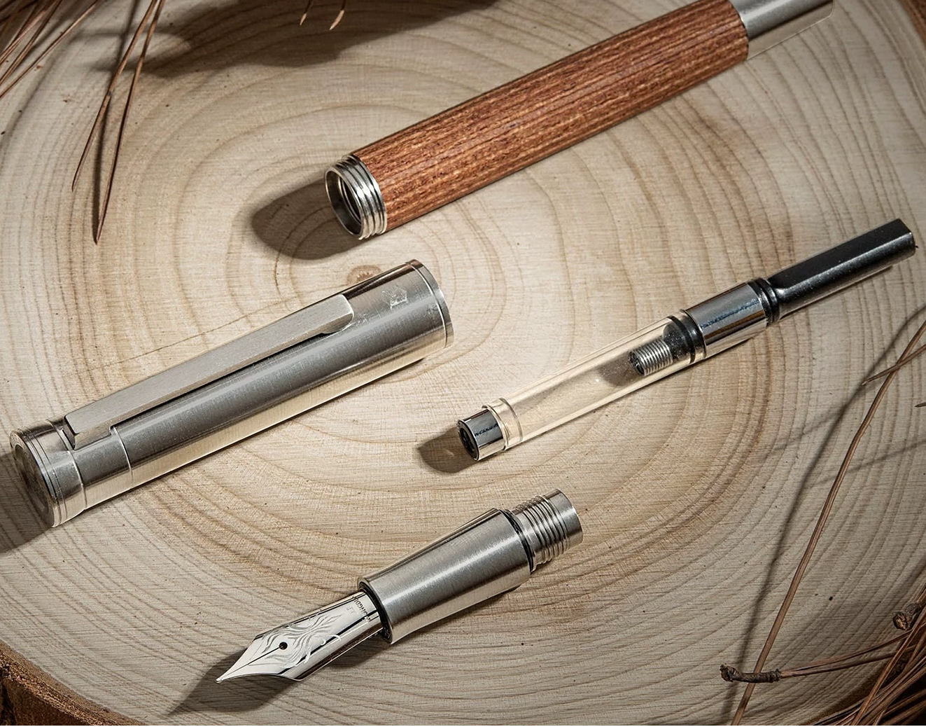 HONGDIAN 1866S Wood Fountain Pen | Sappanwood | Soft Flex Nib