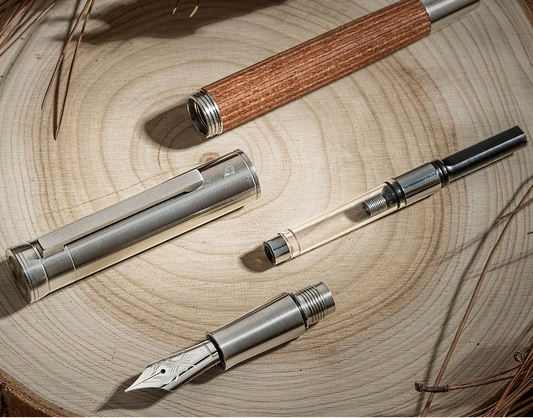 HONGDIAN 1866S Natural Wood Fountain Pen | Flexible Soft Nib | Converter Included