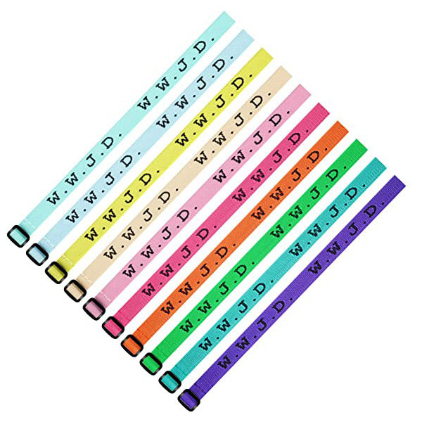 10 Color WWJD What Would Jesus Do Bracelets