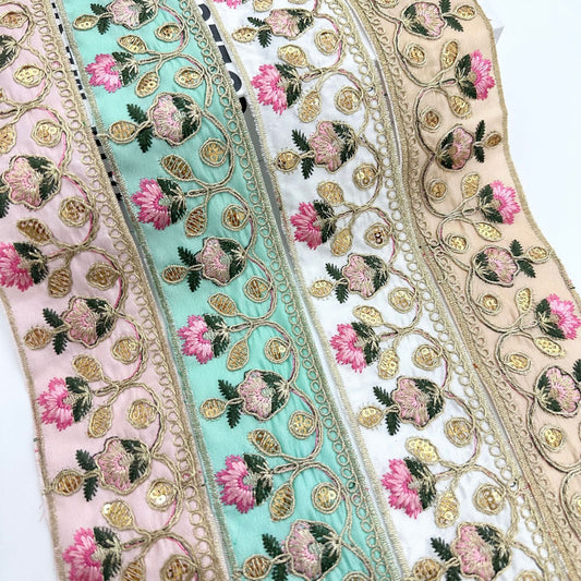 Boho Chic Floral Lace Trim – 5CM Wide Ethnic Embroidery Ribbon (10 Yards)
