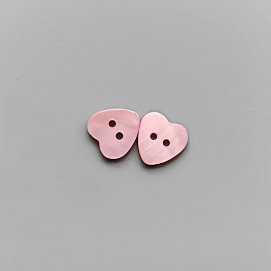 18L Heart Shaped 2-Hole Shirt Buttons for Children's Wear 40pcs Pink