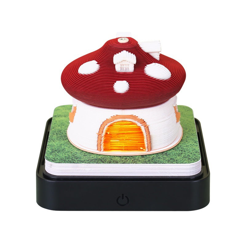 2024 Time Piece Mushroom Calendar Memo Pad with LED Lights