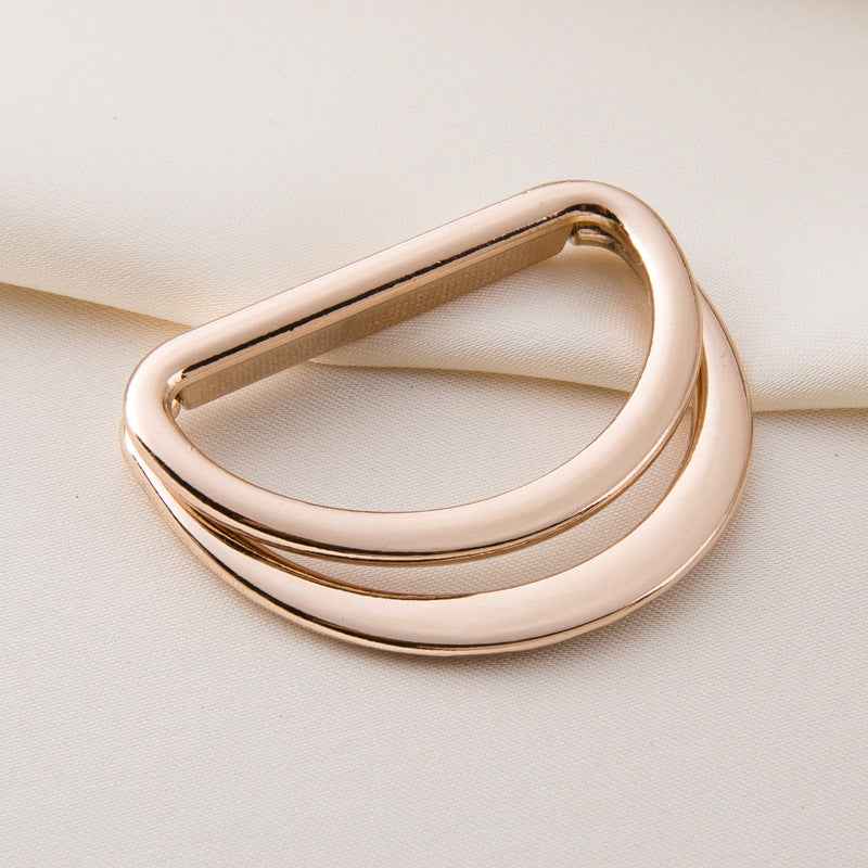 Verstellbare Metall-Gürtelschnalle mit Doppel-D-Ring, roségoldfarben