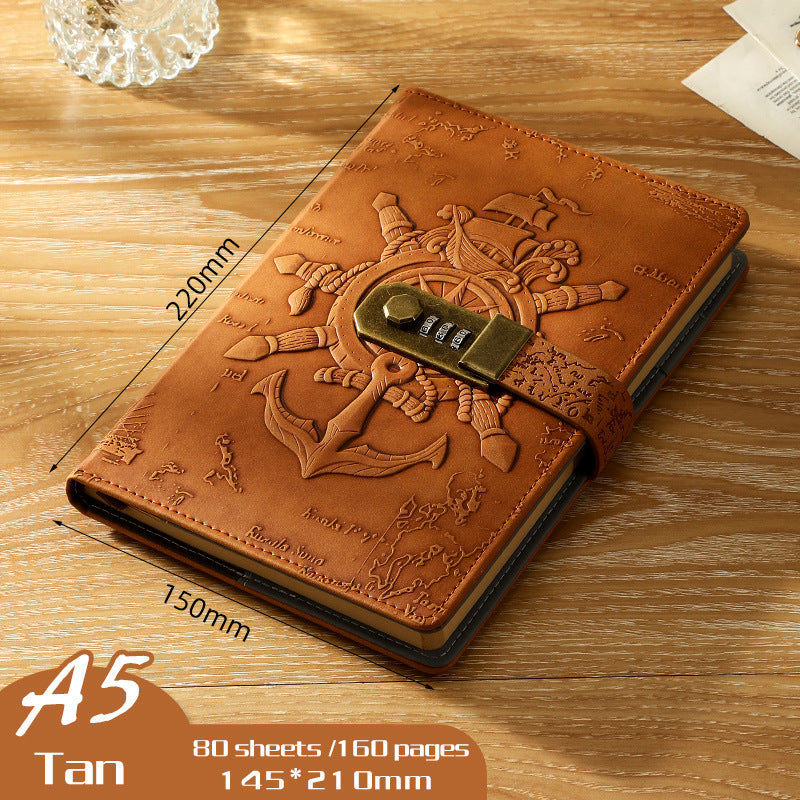 A5 Journal Retro Password Notebook Relief Sculpture