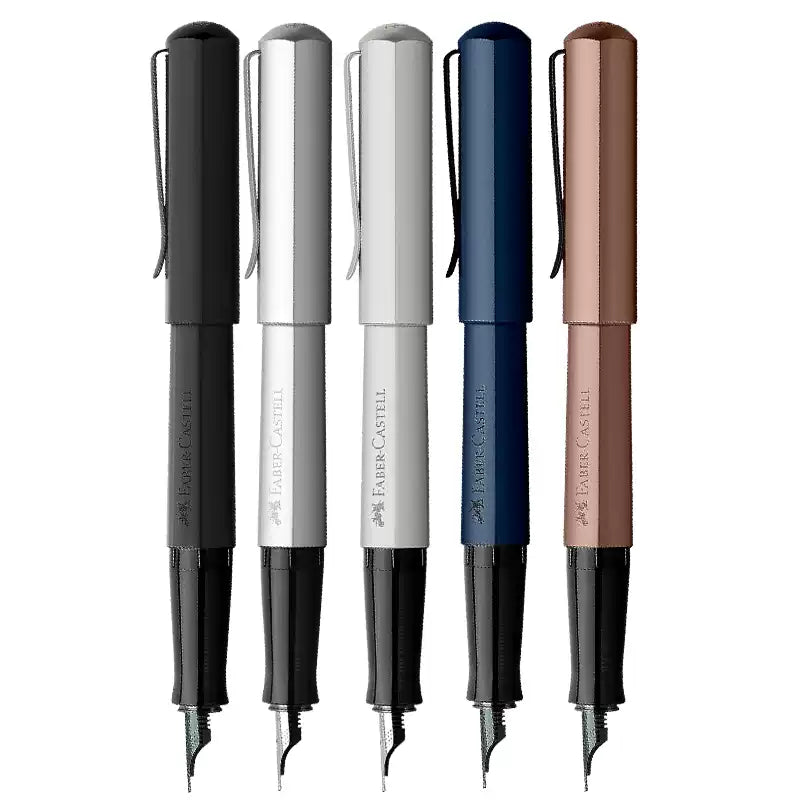 Faber Castell HEXO Fountain Pen, Blue/Black/Bronze/Silver White