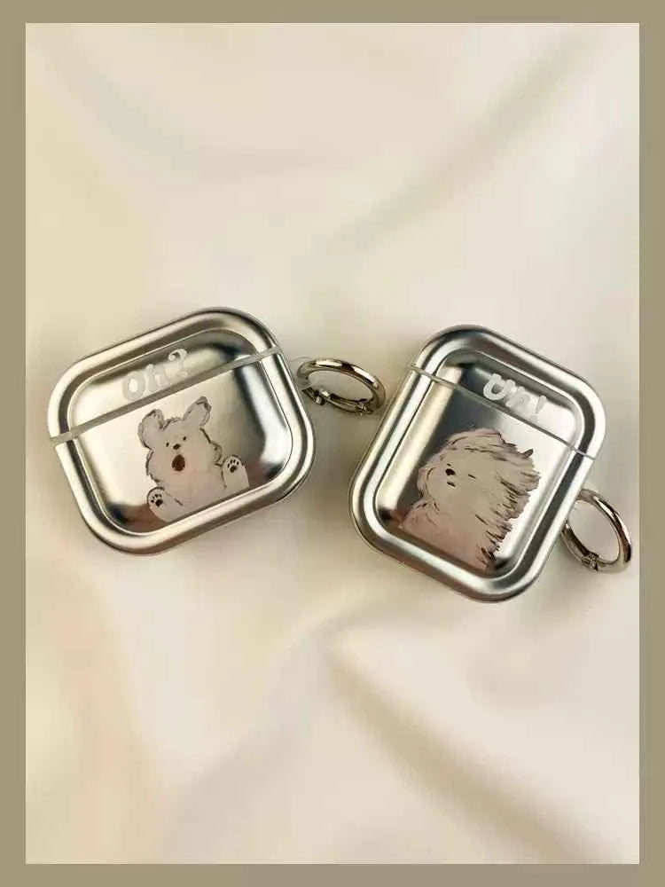 Electroplated Cartoon Puppy AirPods Case