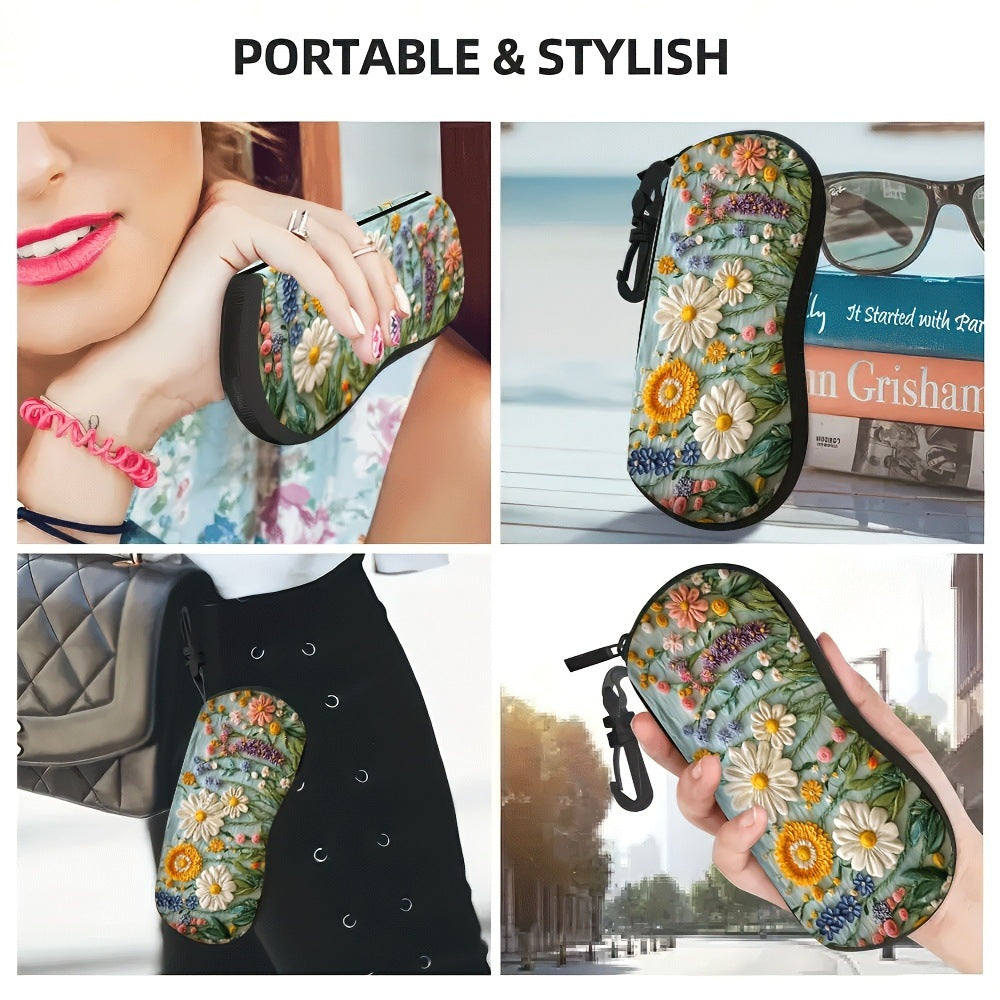 Daisy Print Eyeglass Case Soft Eyewear Carrying Pouch 2 Pack