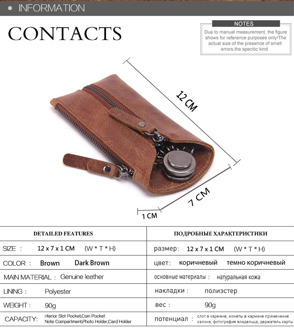 Genuine Leather Car Key Case for Men
