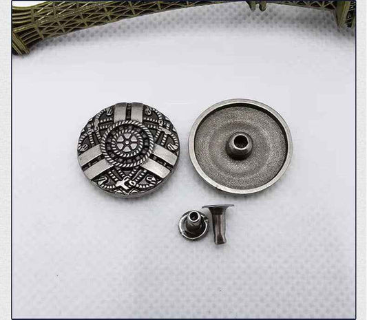 Vintage Silver Sunflower Rivets Antique Alloy Floral Studs 30 Pack