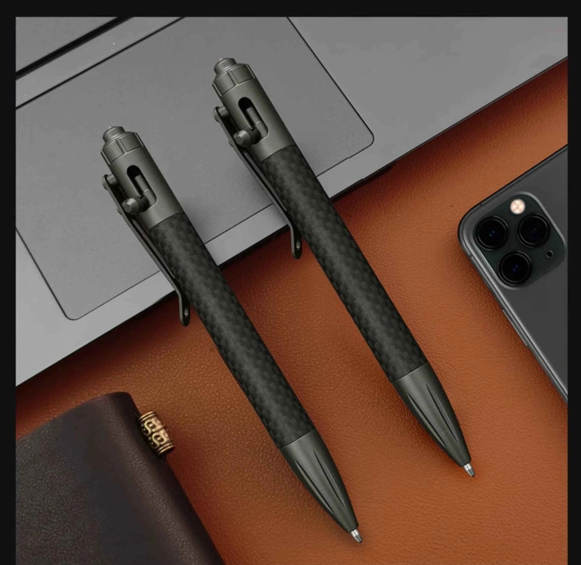 Tactical Carbon Fiber Pen for Self-Defense Includes 3 Refills