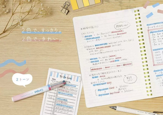 KOKUYO Campus 2026 Spring Limited Edition 2-Color Marker | Macaron Pastel | 5-Color Set